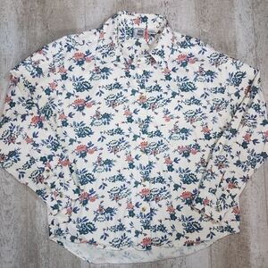 Vintage Cottagecore Micro Floral Button Down Blouse